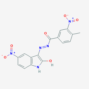 (Z)-4-methyl-3-nitro-N'-(5-nitro-2-oxoindolin-3-ylidene)benzohydrazide