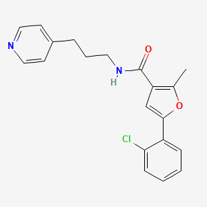 molecular formula C20H19ClN2O2 B4036509 5-(2-chlorophenyl)-2-methyl-N-(3-pyridin-4-ylpropyl)-3-furamide 