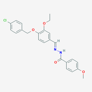 molecular formula C24H23ClN2O4 B403654 N'-(4-((4-Chlorobenzyl)oxy)-3-ethoxybenzylidene)-4-methoxybenzohydrazide 