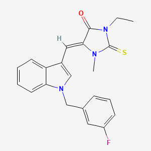 3-ethyl-5-{[1-(3-fluorobenzyl)-1H-indol-3-yl]methylene}-1-methyl-2-thioxo-4-imidazolidinone