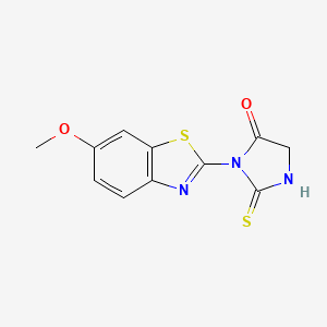 molecular formula C11H9N3O2S2 B4036570 3-(6-methoxy-1,3-benzothiazol-2-yl)-2-thioxoimidazolidin-4-one 