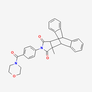 15-Methyl-17-[4-(morpholin-4-ylcarbonyl)phenyl]-17-azapentacyclo[6.6.5.0~2,7~.0~9,14~.0~15,19~]nonadeca-2,4,6,9,11,13-hexaene-16,18-dione (non-preferred name)