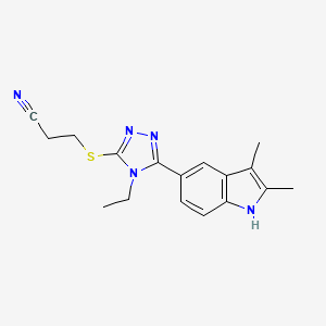 3-{[5-(2,3-dimethyl-1H-indol-5-yl)-4-ethyl-4H-1,2,4-triazol-3-yl]thio}propanenitrile