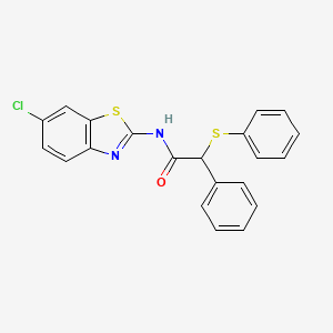 N-(6-chloro-1,3-benzothiazol-2-yl)-2-phenyl-2-(phenylsulfanyl)acetamide