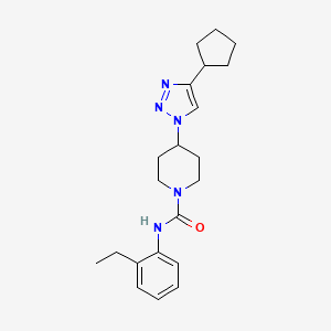 molecular formula C21H29N5O B4036601 4-(4-cyclopentyl-1H-1,2,3-triazol-1-yl)-N-(2-ethylphenyl)-1-piperidinecarboxamide 