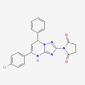 1-[5-(4-CHLOROPHENYL)-7-PHENYL-4H,7H-[1,2,4]TRIAZOLO[1,5-A]PYRIMIDIN-2-YL]PYRROLIDINE-2,5-DIONE