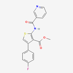 molecular formula C18H13FN2O3S B4036615 Methyl 4-(4-fluorophenyl)-2-(pyridine-3-amido)thiophene-3-carboxylate 