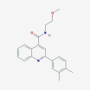 molecular formula C21H22N2O2 B4036628 2-(3,4-dimethylphenyl)-N-(2-methoxyethyl)quinoline-4-carboxamide 