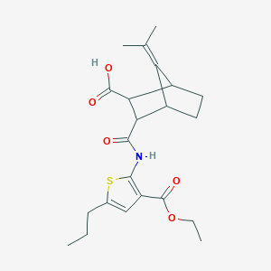 3-({[3-(ethoxycarbonyl)-5-propyl-2-thienyl]amino}carbonyl)-7-(1-methylethylidene)bicyclo[2.2.1]heptane-2-carboxylic acid