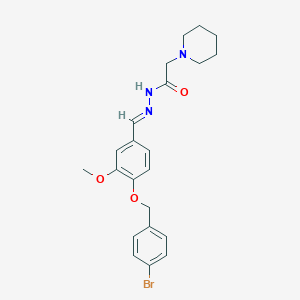 molecular formula C22H26BrN3O3 B403667 N'-{4-[(4-bromobenzyl)oxy]-3-methoxybenzylidene}-2-(1-piperidinyl)acetohydrazide 