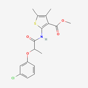 molecular formula C17H18ClNO4S B4036671 methyl 2-{[2-(3-chlorophenoxy)propanoyl]amino}-4,5-dimethyl-3-thiophenecarboxylate 