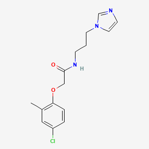 molecular formula C15H18ClN3O2 B4036679 2-(4-chloro-2-methylphenoxy)-N-[3-(1H-imidazol-1-yl)propyl]acetamide 