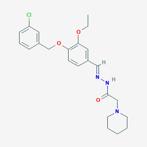 N'-{4-[(3-chlorobenzyl)oxy]-3-ethoxybenzylidene}-2-(1-piperidinyl)acetohydrazide