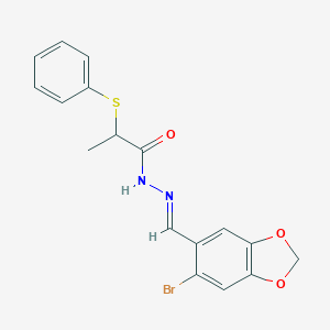 N'-[(6-bromo-1,3-benzodioxol-5-yl)methylene]-2-(phenylsulfanyl)propanohydrazide