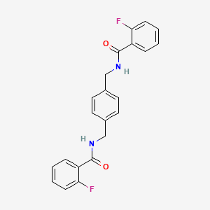 molecular formula C22H18F2N2O2 B4036753 2-FLUORO-N-[(4-{[(2-FLUOROPHENYL)FORMAMIDO]METHYL}PHENYL)METHYL]BENZAMIDE 