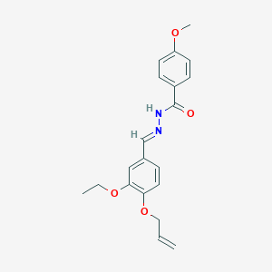 molecular formula C20H22N2O4 B403677 N'-[4-(allyloxy)-3-ethoxybenzylidene]-4-methoxybenzohydrazide 