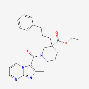 Ethyl 1-(2-methylimidazo[1,2-a]pyrimidine-3-carbonyl)-3-(3-phenylpropyl)piperidine-3-carboxylate