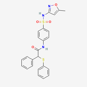 molecular formula C24H21N3O4S2 B4036813 N-[4-[(5-methyl-1,2-oxazol-3-yl)sulfamoyl]phenyl]-2-phenyl-2-phenylsulfanylacetamide 