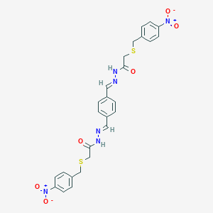 2-({4-nitrobenzyl}sulfanyl)-N'-(4-{2-[({4-nitrobenzyl}sulfanyl)acetyl]carbohydrazonoyl}benzylidene)acetohydrazide