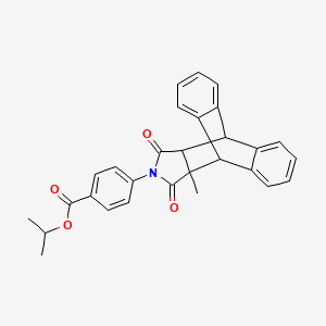 Propan-2-yl 4-(15-methyl-16,18-dioxo-17-azapentacyclo[6.6.5.0~2,7~.0~9,14~.0~15,19~]nonadeca-2,4,6,9,11,13-hexaen-17-yl)benzoate (non-preferred name)