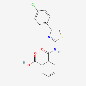 molecular formula C17H15ClN2O3S B4036843 6-{[4-(4-Chlorophenyl)-1,3-thiazol-2-yl]carbamoyl}cyclohex-3-ene-1-carboxylic acid 