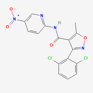 3-(2,6-dichlorophenyl)-5-methyl-N-(5-nitropyridin-2-yl)-1,2-oxazole-4-carboxamide