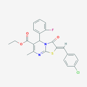 ethyl 2-(4-chlorobenzylidene)-5-(2-fluorophenyl)-7-methyl-3-oxo-2,3-dihydro-5H-[1,3]thiazolo[3,2-a]pyrimidine-6-carboxylate