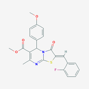methyl 2-(2-fluorobenzylidene)-5-(4-methoxyphenyl)-7-methyl-3-oxo-2,3-dihydro-5H-[1,3]thiazolo[3,2-a]pyrimidine-6-carboxylate