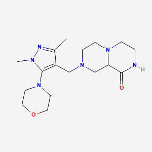 molecular formula C17H28N6O2 B4036911 8-[(1,3-dimethyl-5-morpholin-4-yl-1H-pyrazol-4-yl)methyl]hexahydro-2H-pyrazino[1,2-a]pyrazin-1(6H)-one 