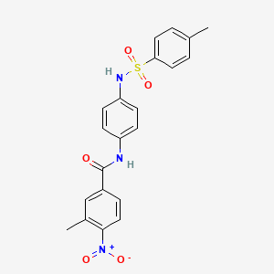 molecular formula C21H19N3O5S B4036951 3-METHYL-N-[4-(4-METHYLBENZENESULFONAMIDO)PHENYL]-4-NITROBENZAMIDE 