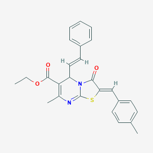 ethyl 7-methyl-2-(4-methylbenzylidene)-3-oxo-5-(2-phenylvinyl)-2,3-dihydro-5H-[1,3]thiazolo[3,2-a]pyrimidine-6-carboxylate