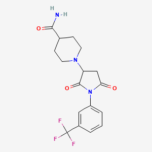 1-{2,5-Dioxo-1-[3-(trifluoromethyl)phenyl]pyrrolidin-3-yl}piperidine-4-carboxamide