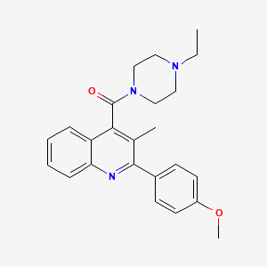 molecular formula C24H27N3O2 B4037005 4-[(4-ethyl-1-piperazinyl)carbonyl]-2-(4-methoxyphenyl)-3-methylquinoline 