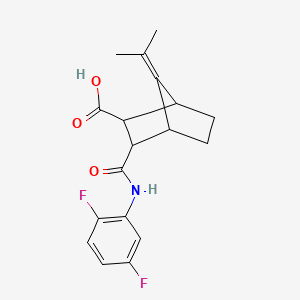 molecular formula C18H19F2NO3 B4037019 3-[(2,5-Difluorophenyl)carbamoyl]-7-(propan-2-ylidene)bicyclo[2.2.1]heptane-2-carboxylic acid 