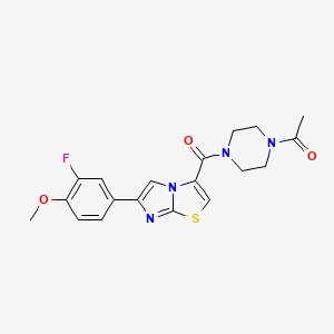 3-[(4-acetyl-1-piperazinyl)carbonyl]-6-(3-fluoro-4-methoxyphenyl)imidazo[2,1-b][1,3]thiazole