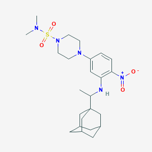 N,N-dimethyl-4-(4-nitro-3-{[1-(tricyclo[3.3.1.1~3,7~]dec-1-yl)ethyl]amino}phenyl)piperazine-1-sulfonamide