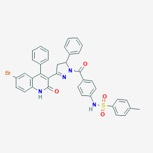N-(4-{[3-(6-bromo-2-oxo-4-phenyl-1,2-dihydro-3-quinolinyl)-5-phenyl-4,5-dihydro-1H-pyrazol-1-yl]carbonyl}phenyl)-4-methylbenzenesulfonamide