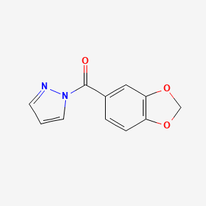 molecular formula C11H8N2O3 B4037193 1-(1,3-benzodioxol-5-ylcarbonyl)-1H-pyrazole 