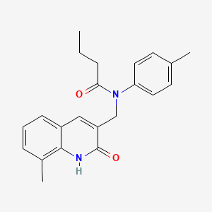 N-[(2-hydroxy-8-methyl-3-quinolinyl)methyl]-N-(4-methylphenyl)butanamide