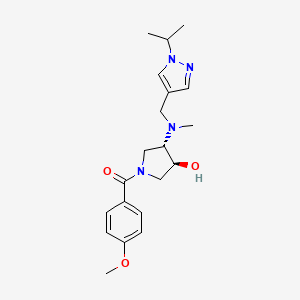 molecular formula C20H28N4O3 B4037220 [(3S,4S)-3-hydroxy-4-[methyl-[(1-propan-2-ylpyrazol-4-yl)methyl]amino]pyrrolidin-1-yl]-(4-methoxyphenyl)methanone 