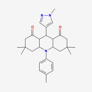 3,3,6,6-tetramethyl-10-(4-methylphenyl)-9-(1-methyl-1H-pyrazol-4-yl)decahydro-1,8(2H,5H)-acridinedione