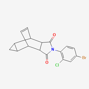 molecular formula C17H13BrClNO2 B4037245 2-(4-bromo-2-chlorophenyl)hexahydro-4,6-ethenocyclopropa[f]isoindole-1,3(2H,3aH)-dione 