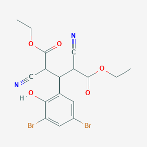 Diethyl 2,4-dicyano-3-(3,5-dibromo-2-hydroxyphenyl)pentanedioate