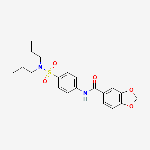 N-[4-(DIPROPYLSULFAMOYL)PHENYL]-2H-1,3-BENZODIOXOLE-5-CARBOXAMIDE