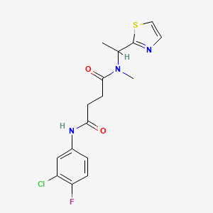 N'-(3-chloro-4-fluorophenyl)-N-methyl-N-[1-(1,3-thiazol-2-yl)ethyl]succinamide