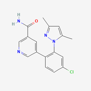 5-[4-Chloro-2-(3,5-dimethylpyrazol-1-yl)phenyl]pyridine-3-carboxamide