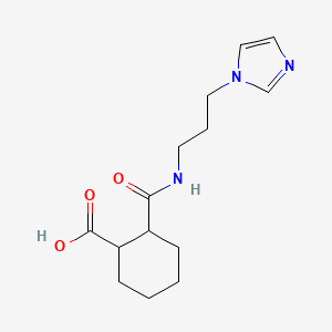 molecular formula C14H21N3O3 B4037341 2-({[3-(1H-IMIDAZOL-1-YL)PROPYL]AMINO}CARBONYL)-1-CYCLOHEXANECARBOXYLIC ACID 