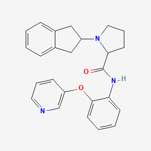 1-(2,3-dihydro-1H-inden-2-yl)-N-[2-(3-pyridinyloxy)phenyl]prolinamide