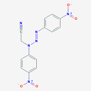 molecular formula C14H10N6O4 B403736 (1,3-Bis{4-nitrophenyl}triaz-2-enyl)acetonitrile 