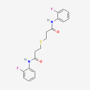 molecular formula C18H18F2N2O2S B4037383 N-(2-FLUOROPHENYL)-3-({2-[(2-FLUOROPHENYL)CARBAMOYL]ETHYL}SULFANYL)PROPANAMIDE 